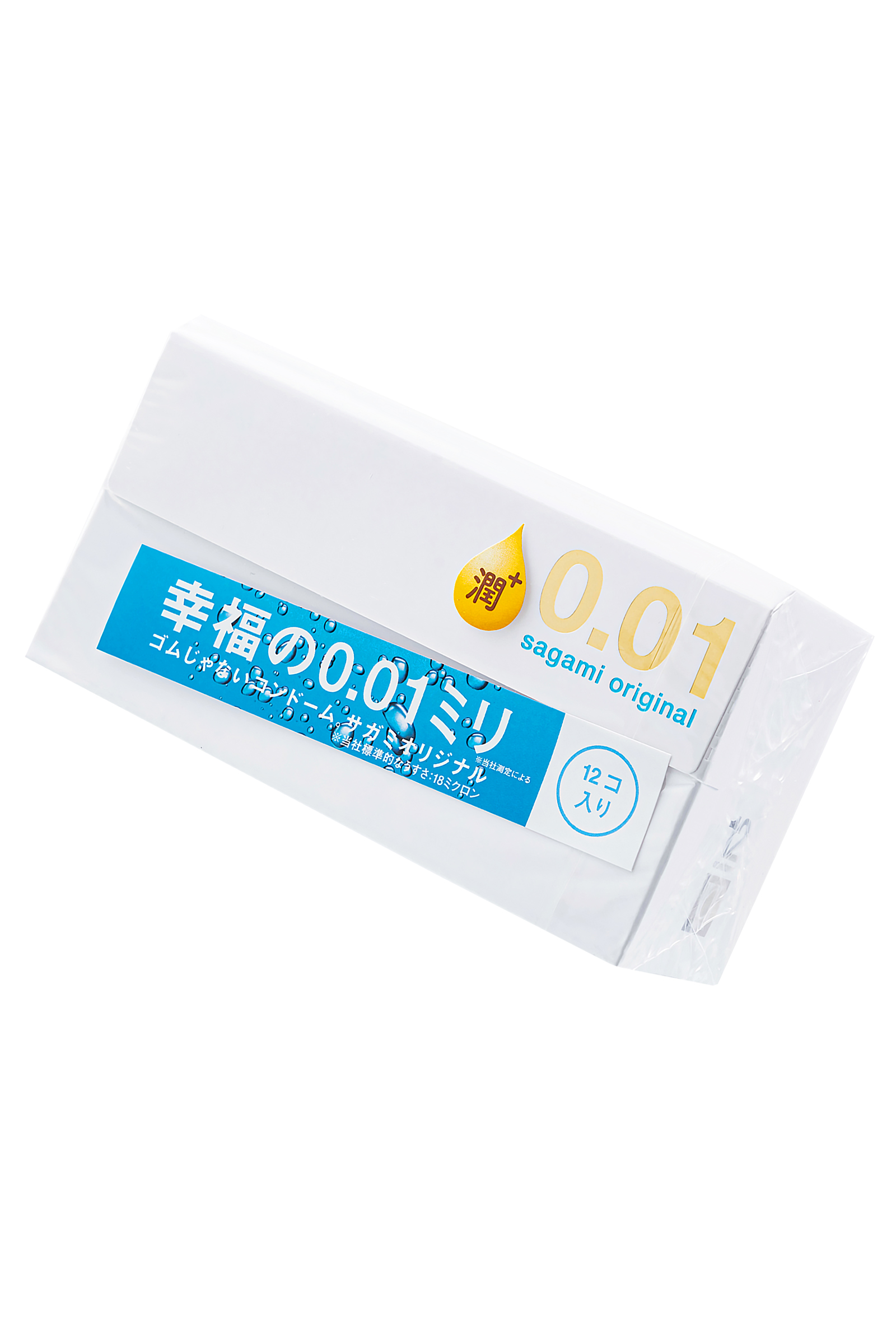 Презервативы Sagami, original 0.01, полиуретан, EXTRA LUB, 12 шт.