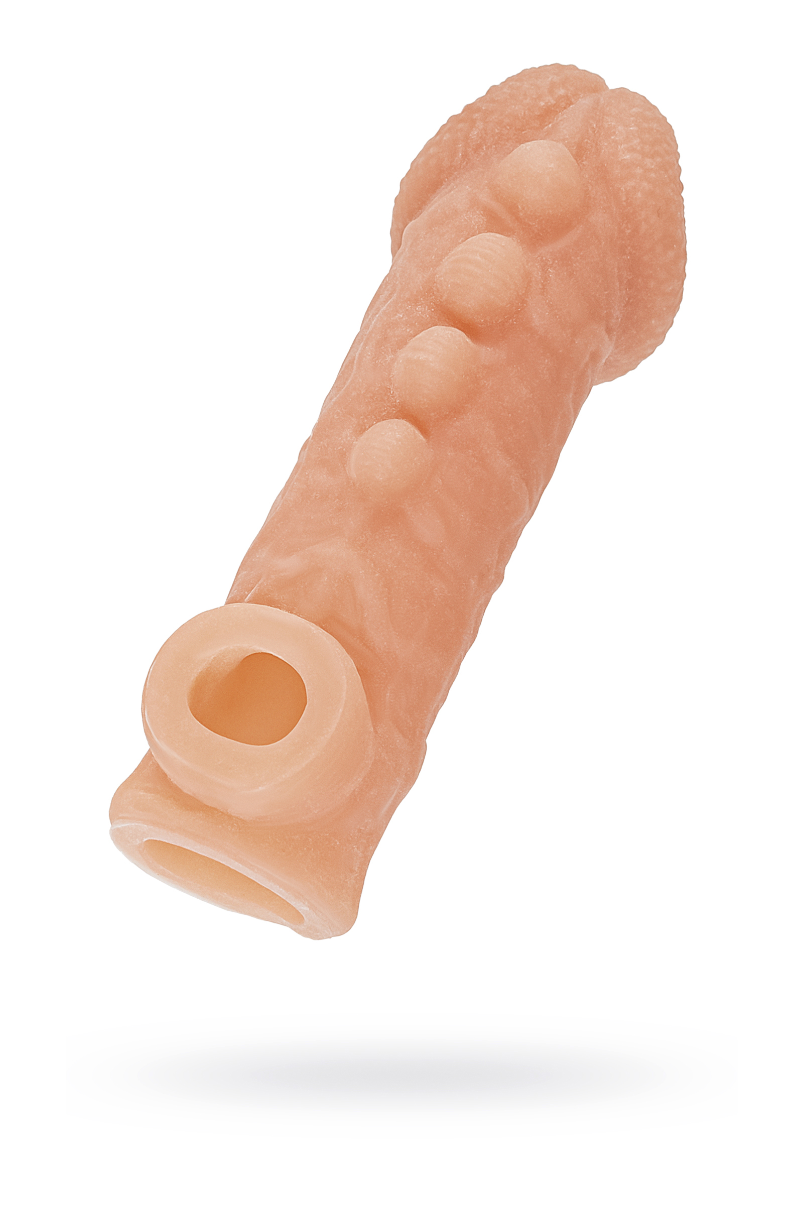 Насадка KOKOS реалистичная с дополнительной стимуляцией, TPE, телесная, 17,6 см
