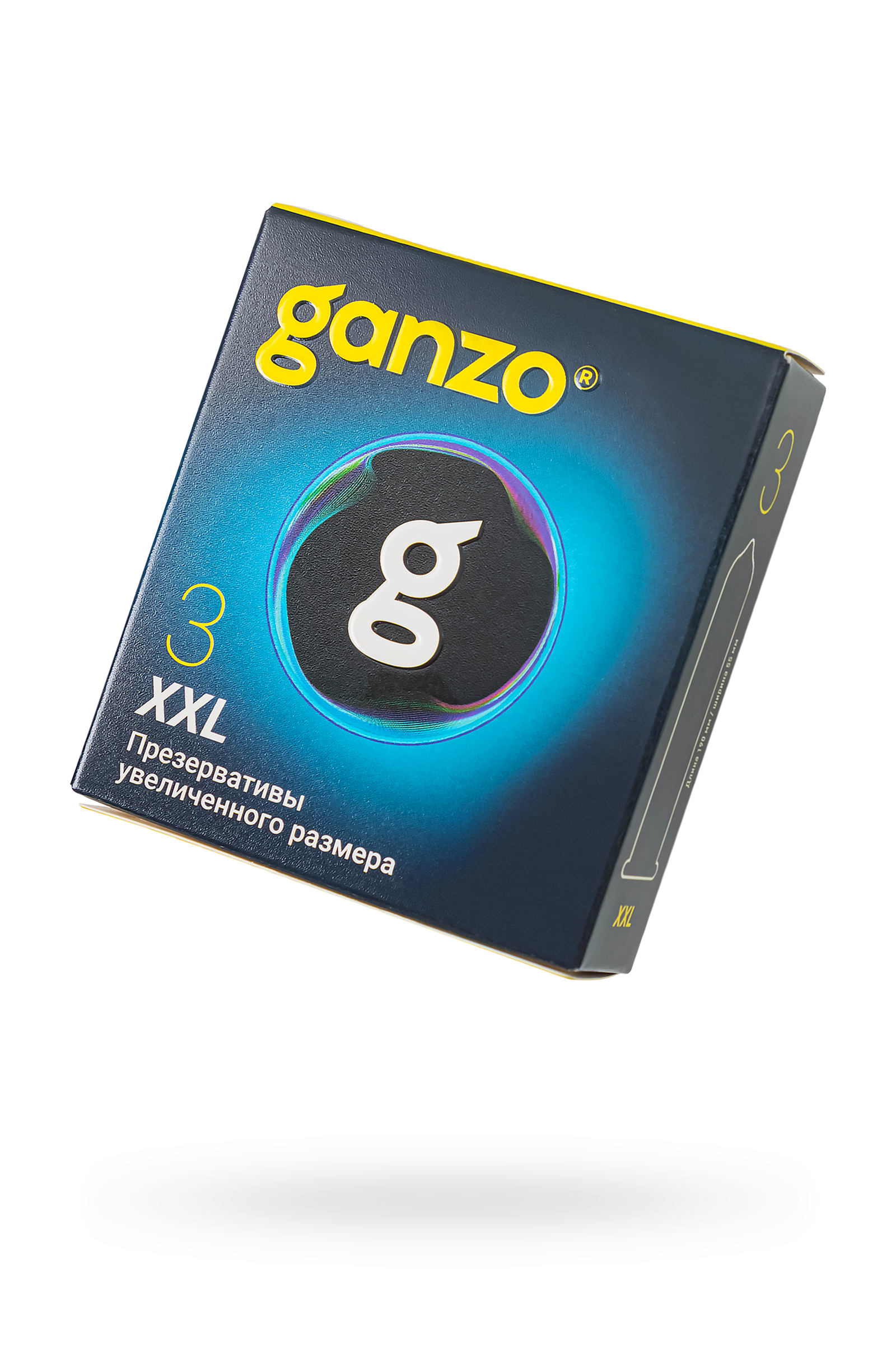 Презервативы Ganzo XXL увеличенные, латекс, 19 см, 5,5 см, 3 шт.