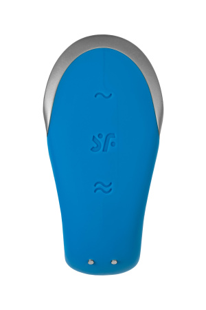 Многофункциональный стимулятор для пар Satisfyer Partner Double Love, силикон, синий, 18 см.