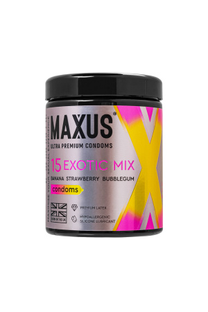 Презервативы Maxus EXOTIC MIX,  латекс, ароматизированные 15 шт.