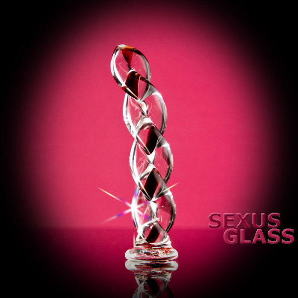Фаллоимитатор Sexus Glass,стекло, прозрачный, 18 см