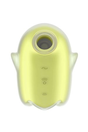 Вакуум-волновой бесконтактный стимулятор клитора Satisfyer Glowing Ghost, силикон, желтый, 8,4 см