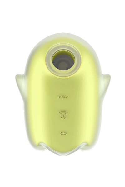 Вакуум-волновой бесконтактный стимулятор клитора Satisfyer Glowing Ghost, силикон, желтый, 8,4 см
