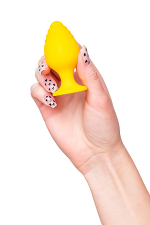 Анальная втулка ToDo by Toyfa Riffle, силикон, желтый, 7.5 см