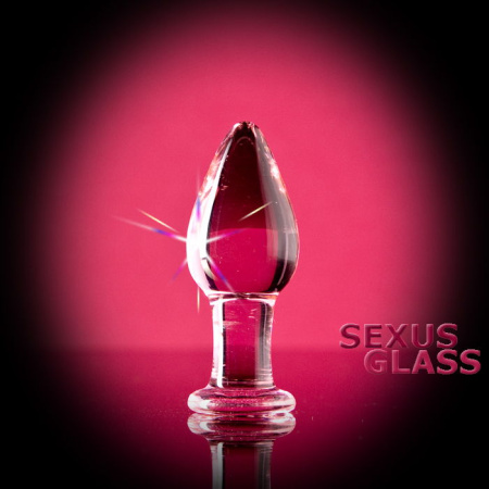 Анальная втулка Sexus Glass, стекло, фиолетовая, 10 см, Ø 4 см