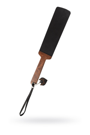 Паддл с кожаным покрытием, модель 1 Pecado BDSM, натуральная кожа и дерево, черный