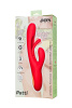 Вибратор c клиторальным стимулятором JOS Patti с двигающимся язычком, силикон, красный, 24 см