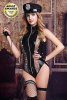 Костюм полицейской Candy Girl Raven (боди, головной убор, митенки, подвязка, чулки, рация) 