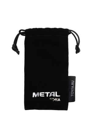 Анальная втулка Metal by TOYFA, металл, серебристая с красной розочкой, 8 см, Ø 2,7 см, 48 г