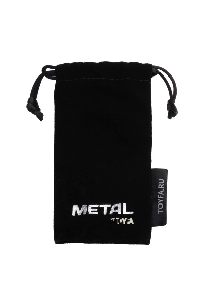 Анальная втулка TOYFA Metal,серебристая,с кристаллом цвета сапфир, 7,2см, Ø 2,9см, 130 г