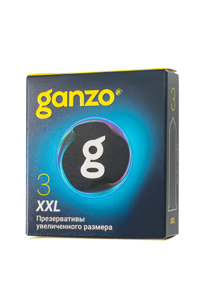 Презервативы Ganzo XXL увеличенные, латекс, 19 см, 5,5 см, 3 шт.