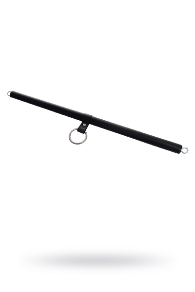 Большая распорка для фиксации Pecado BDSM, с кольцом, натуральная кожа и дерево, черная