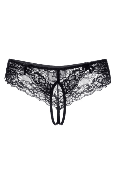 Трусики эротические Erolanta Lingerie Collection кружевные черные, XXL