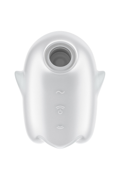 Вакуум-волновой бесконтактный стимулятор клитора Satisfyer Glowing Ghost, силикон, белый, 8,4 см